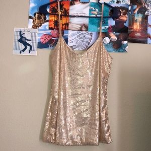Gold sparkly tank top